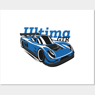 Blue Ultima GTR Supercar Posters and Art
